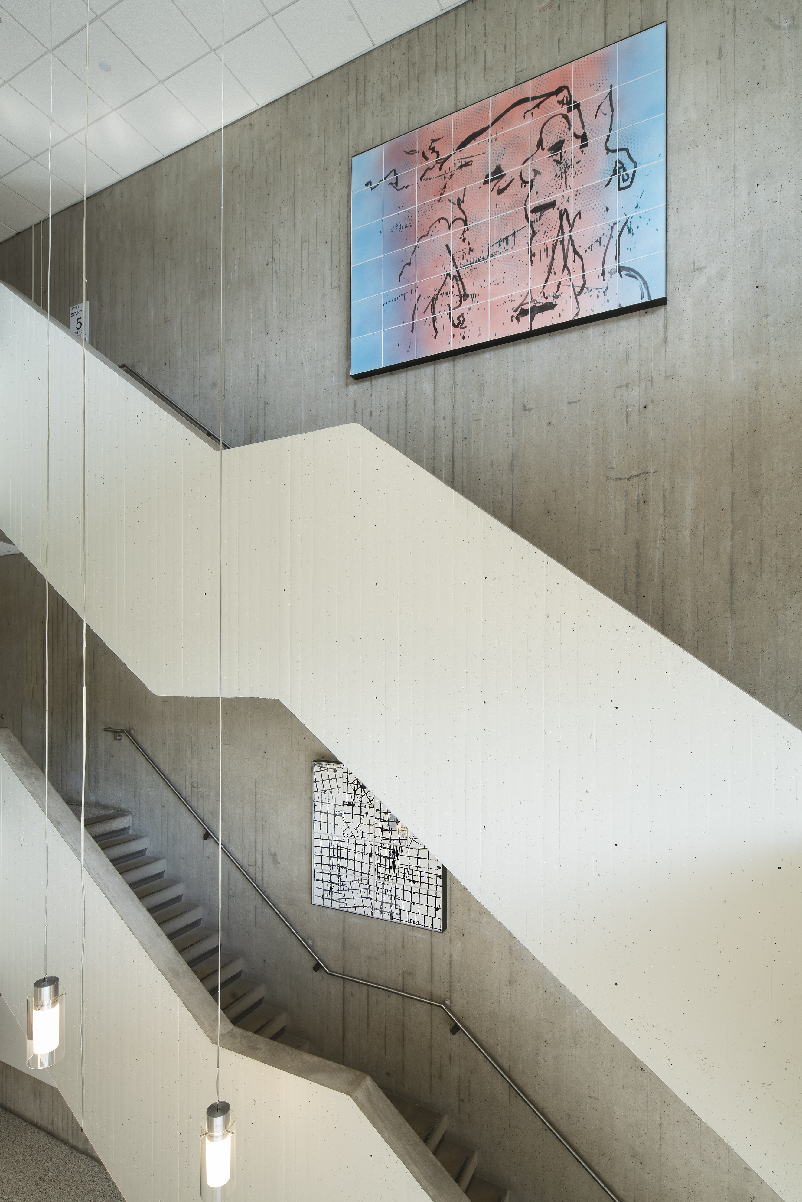 A painted cerramic parallelogram by Nick Mauss.