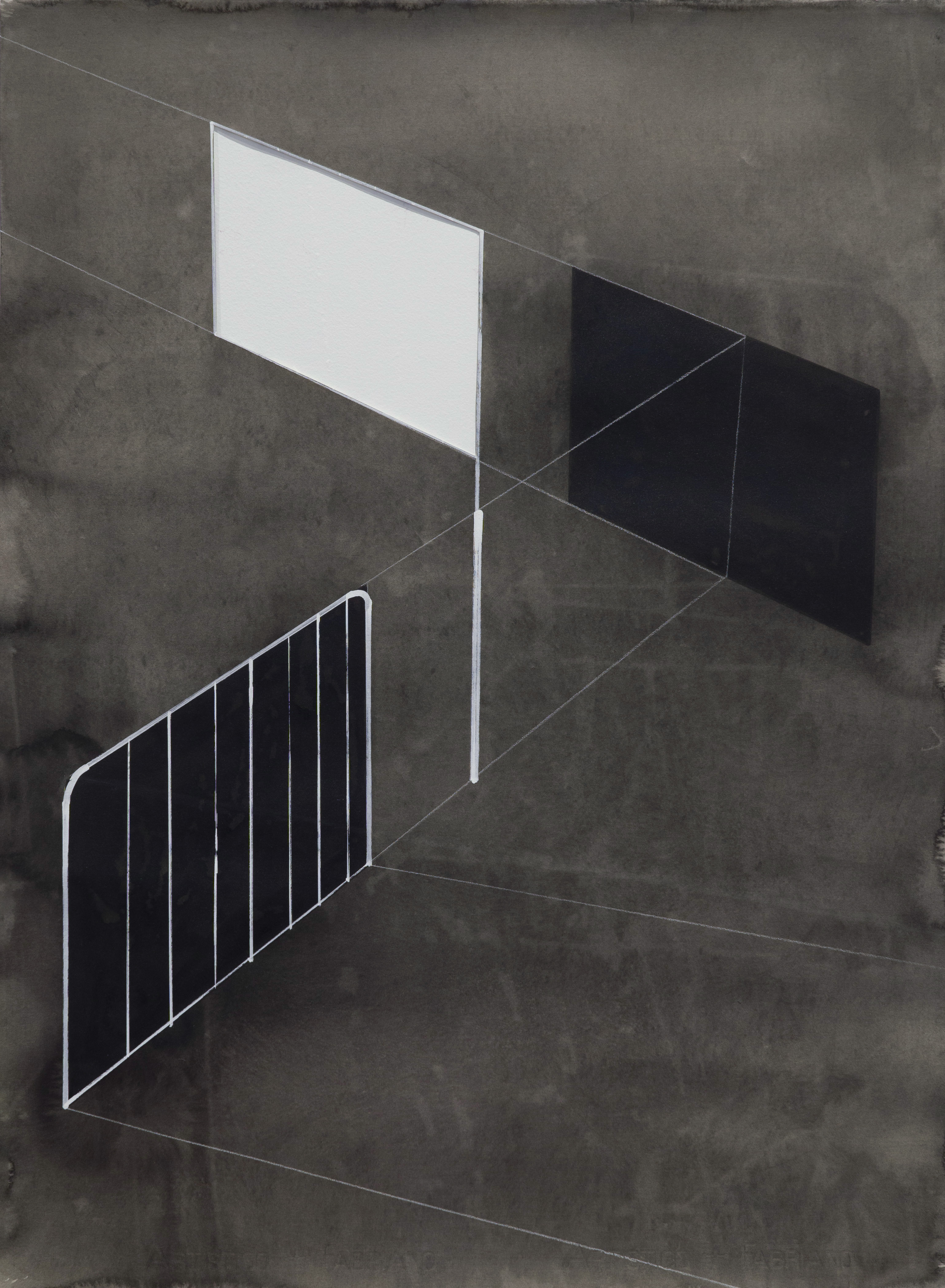 Abstract image of lines and rectangular shapes that resembles two building walls meeting in a corner.