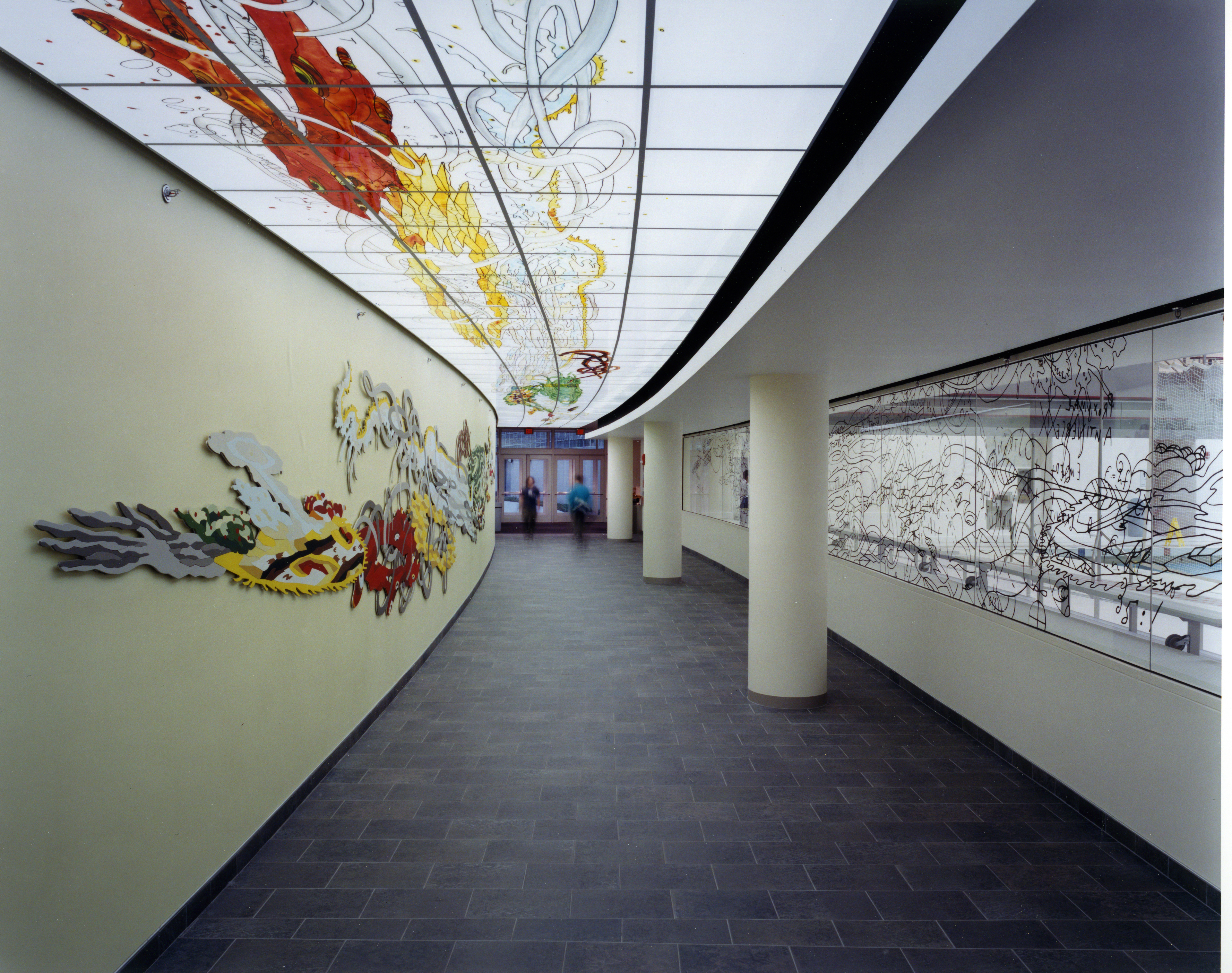 Hallways featuring Ritchie's Game of Chance and Skill mural.