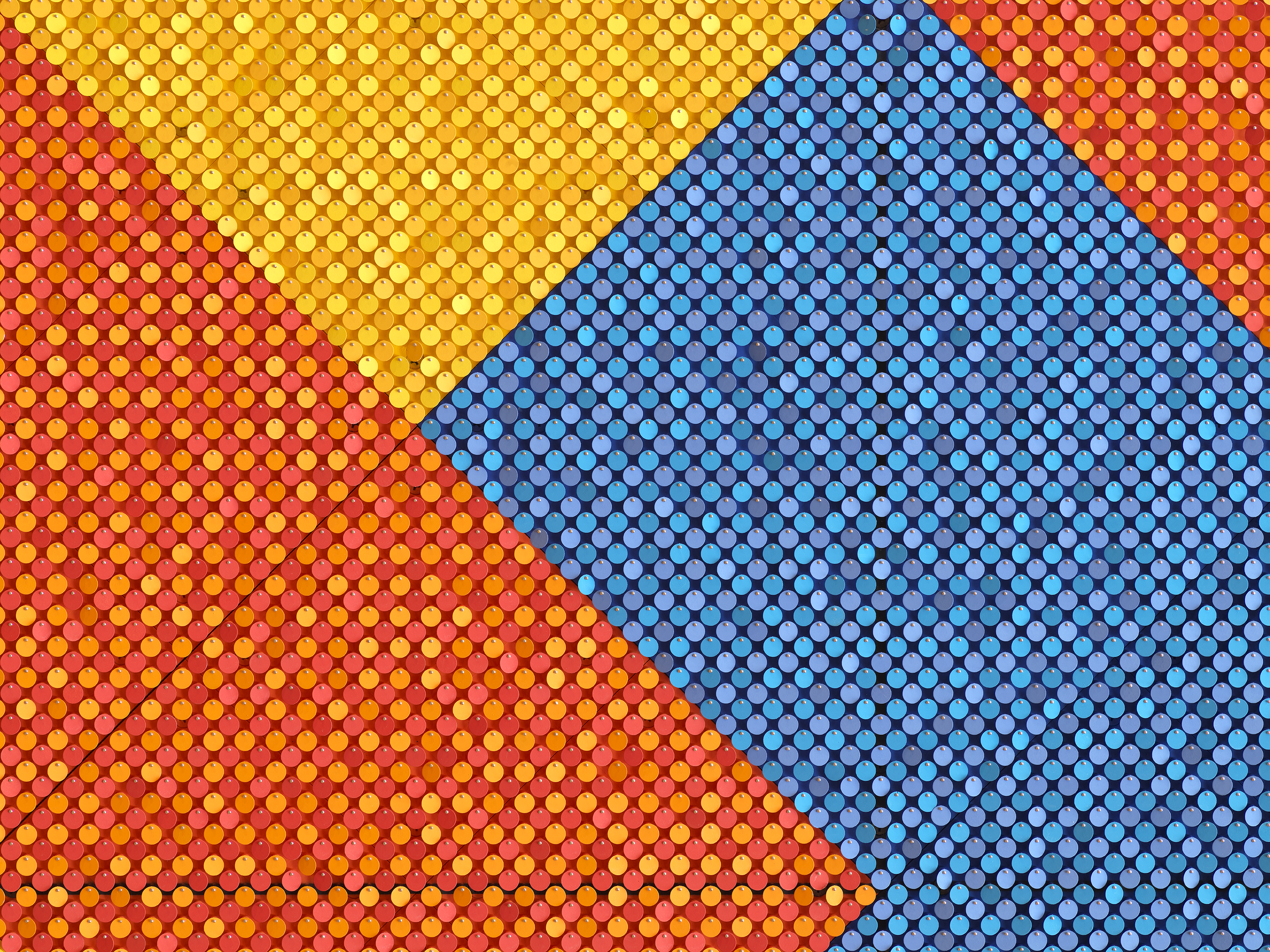 Detail image of Bring me the sunset in a cup by Spencer Finch installed at the MIT Stephen A. Schwarzman College of Computing.