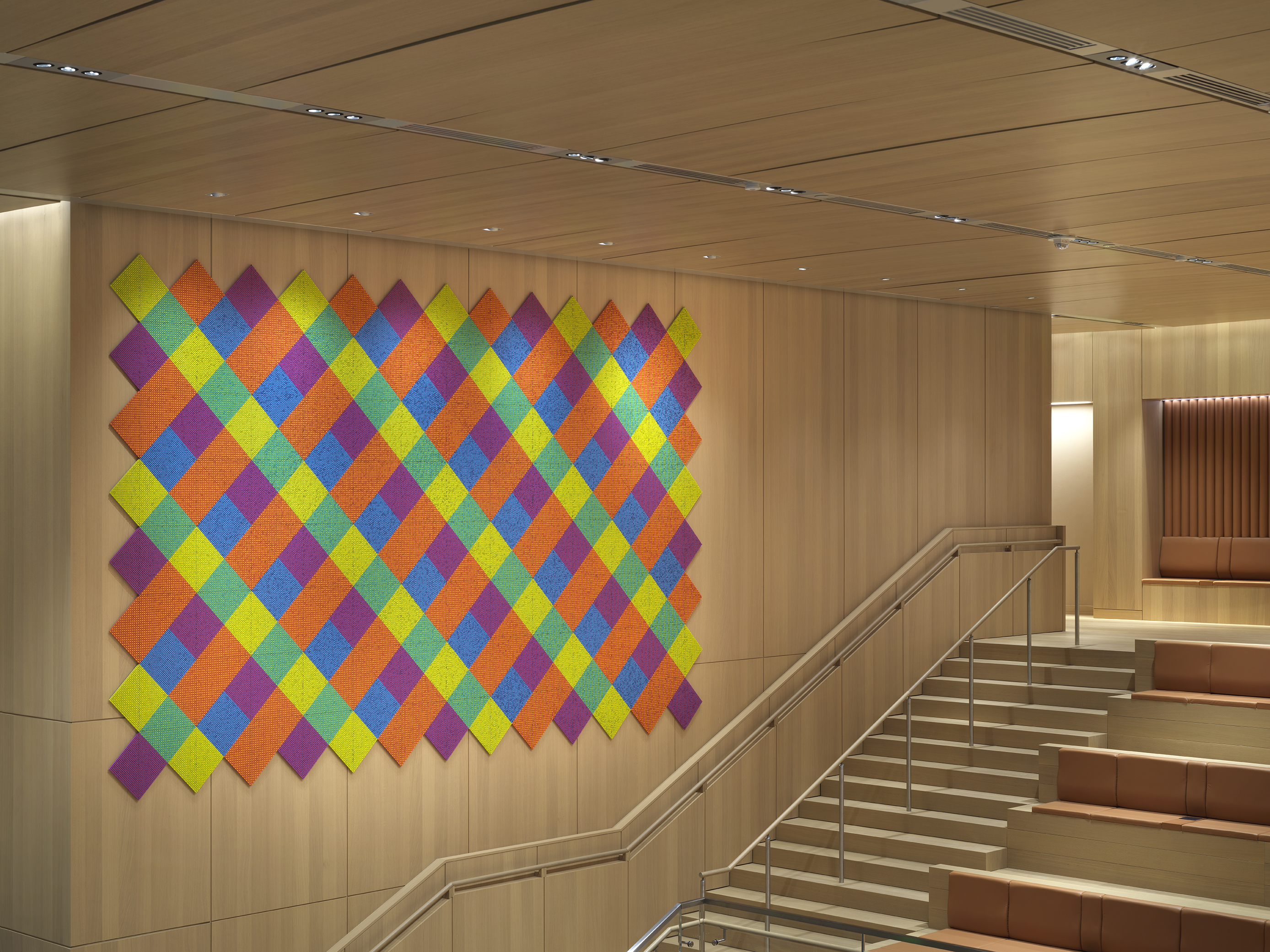 Detail image of Bring me the sunset in a cup by Spencer Finch installed at the MIT Stephen A. Schwarzman College of Computing.
