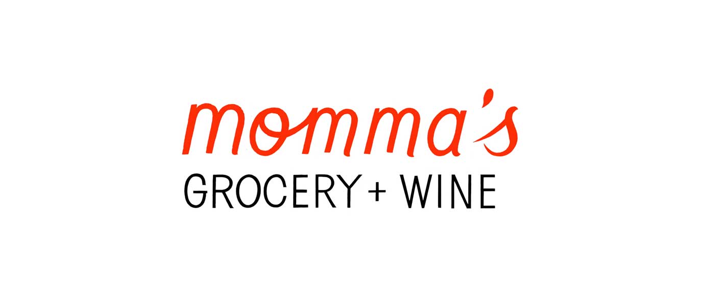Logo for Momma's Grocery + Wine. Text reads "Momma's GROCERY + WINE"