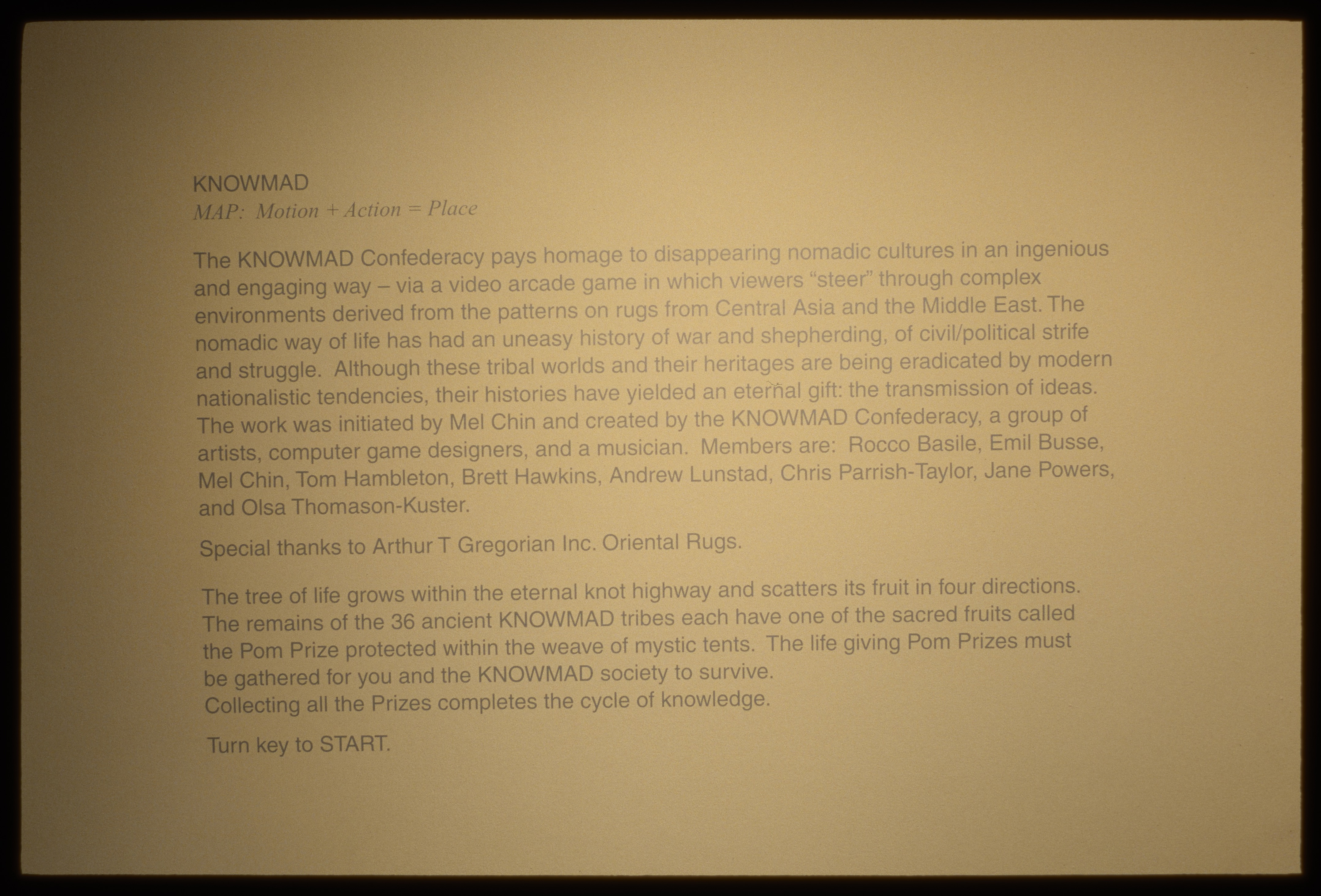 Wall text describint the exhibtion.