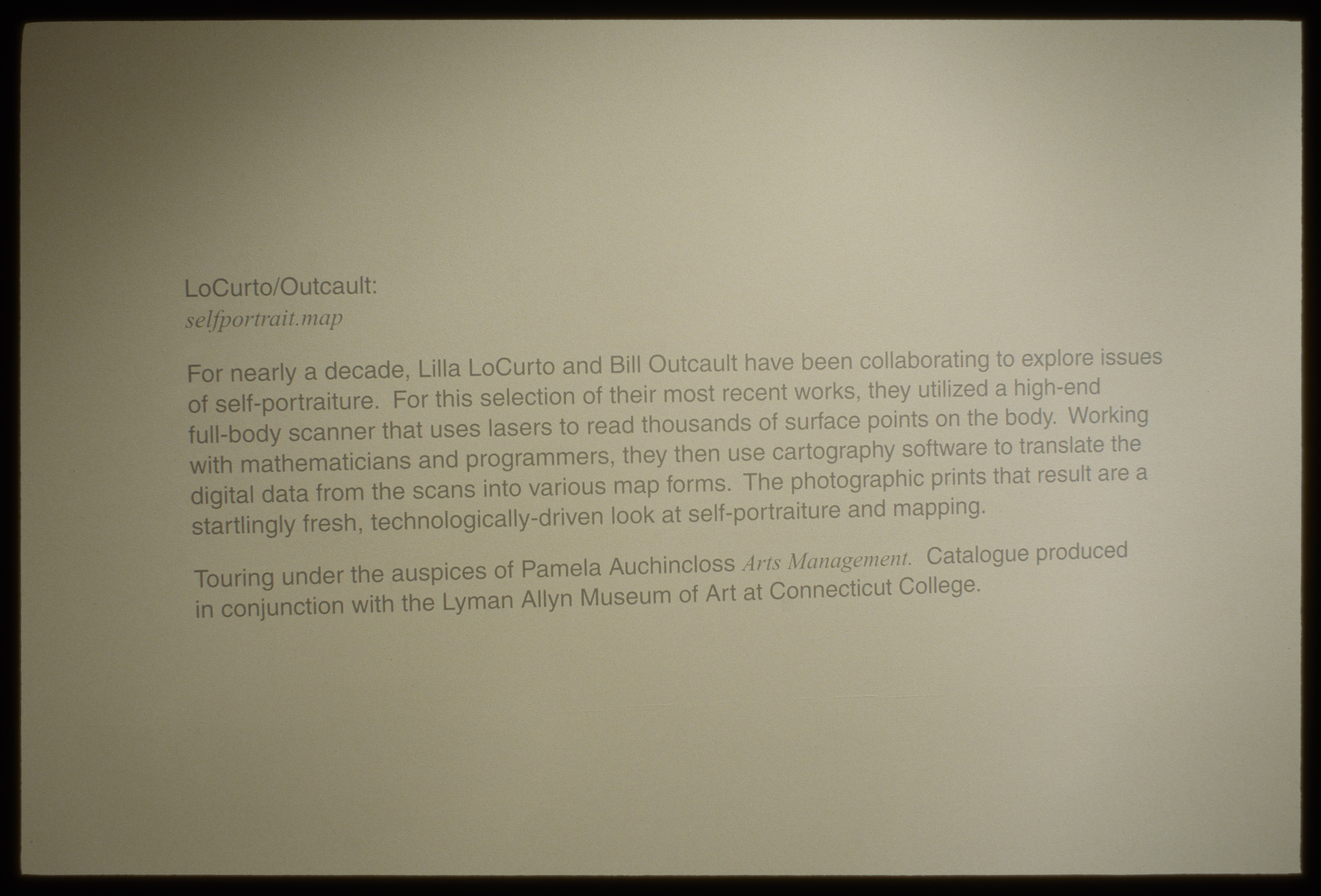 Wall text from the opening wall.