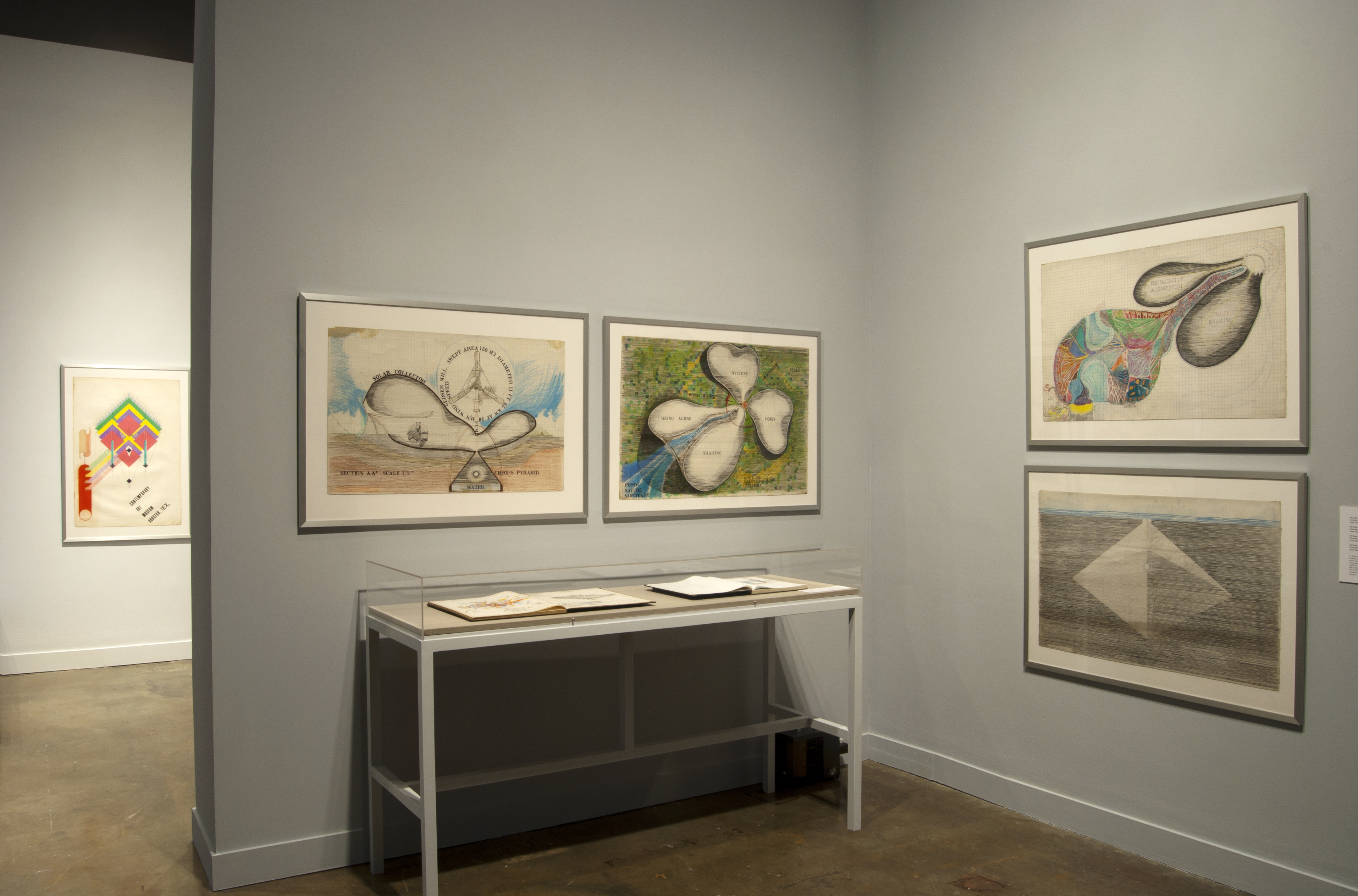 Installation view of Juan Downey: The Invisible Architect at MIT List Visual Arts Center, 2011.