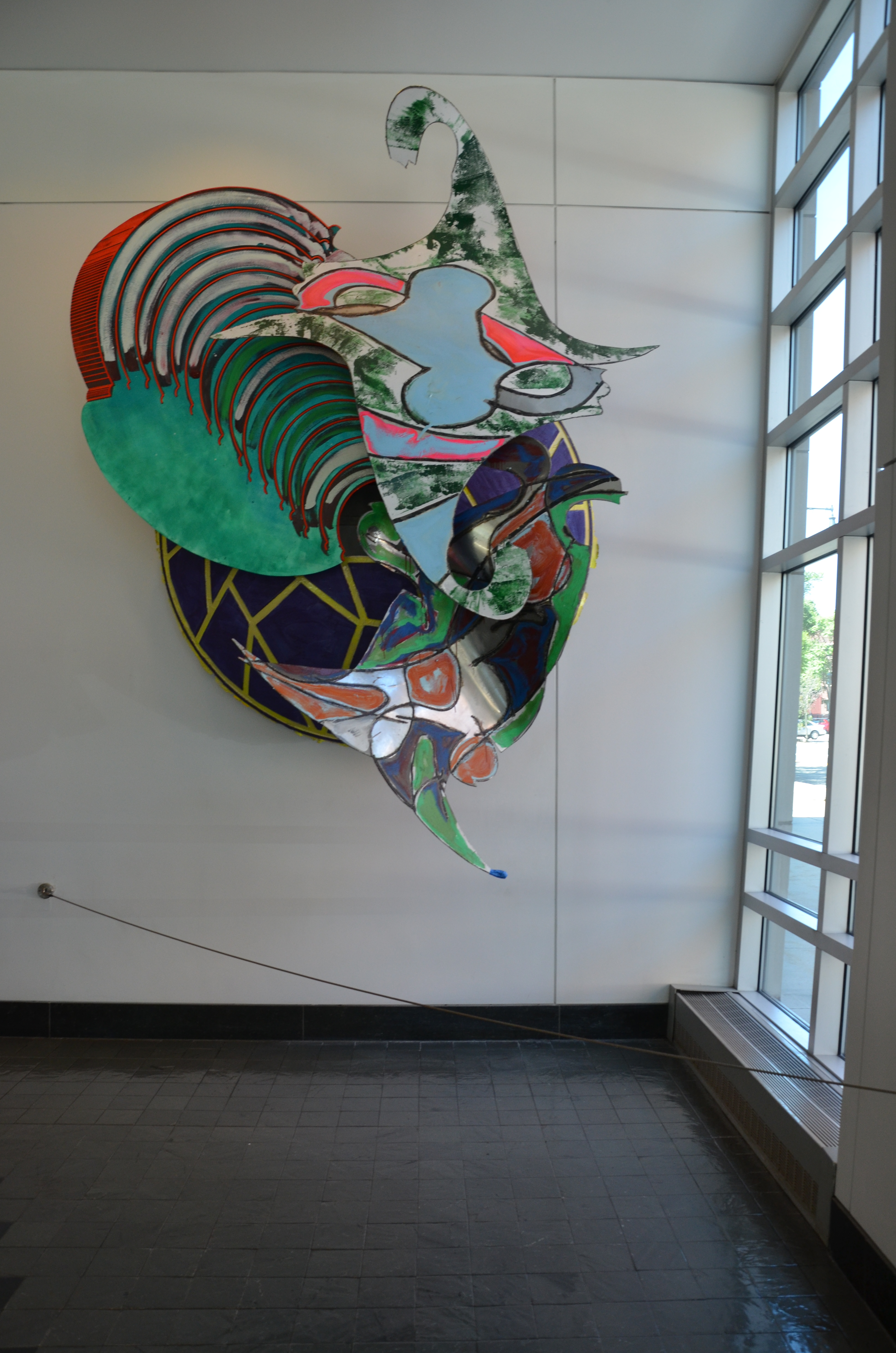 Colorful sculpture made of acrylic and enamel on aluminum