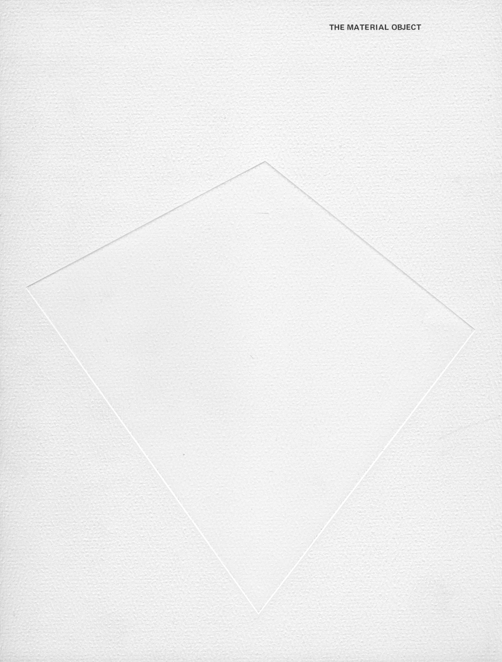 White book cover for The Material Object featuring the faint outline of a kite shape.