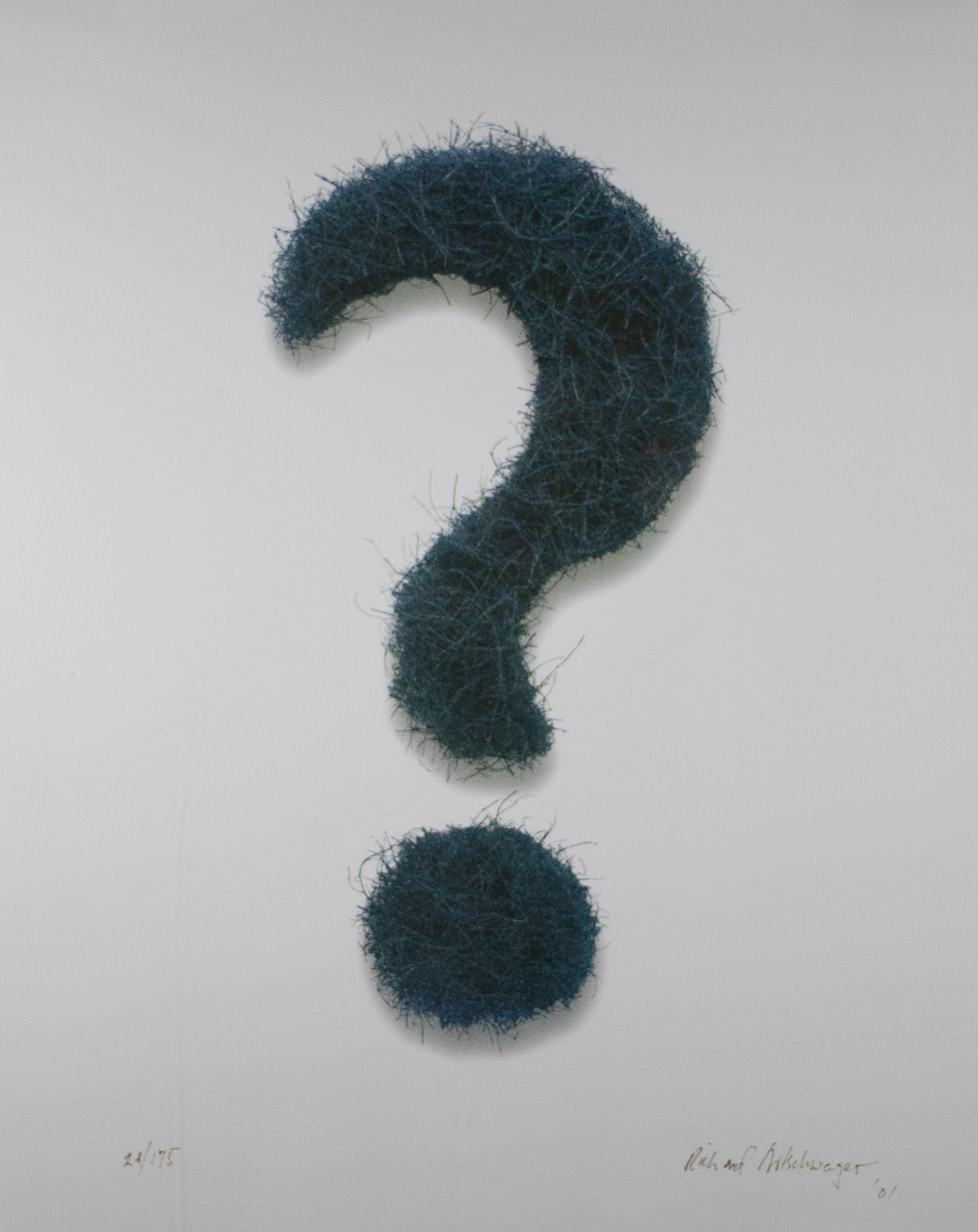 Green question mark with a furry texture.