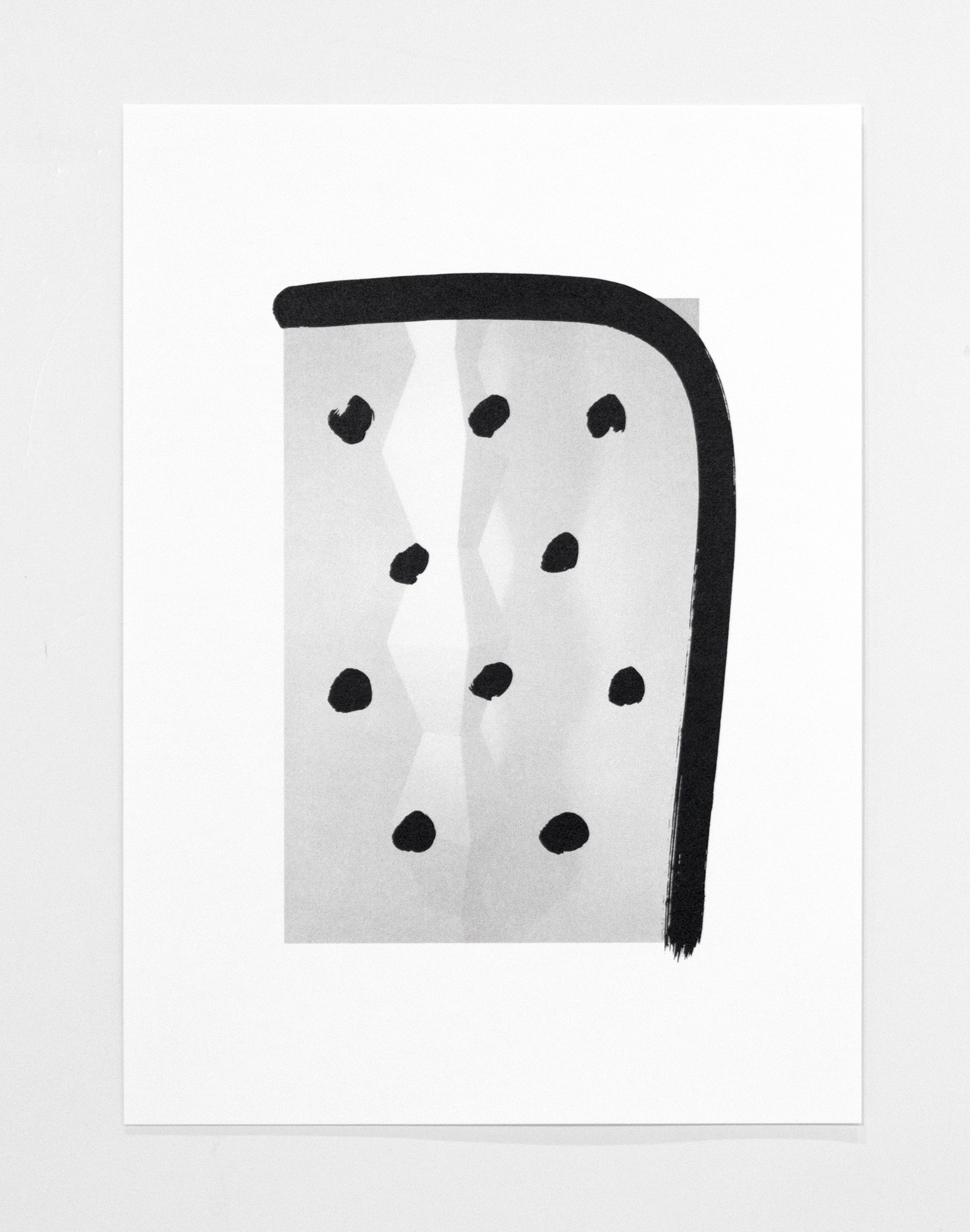 Grey background with black dots and a black line arch going from the top left corner around the border to the bottom right.