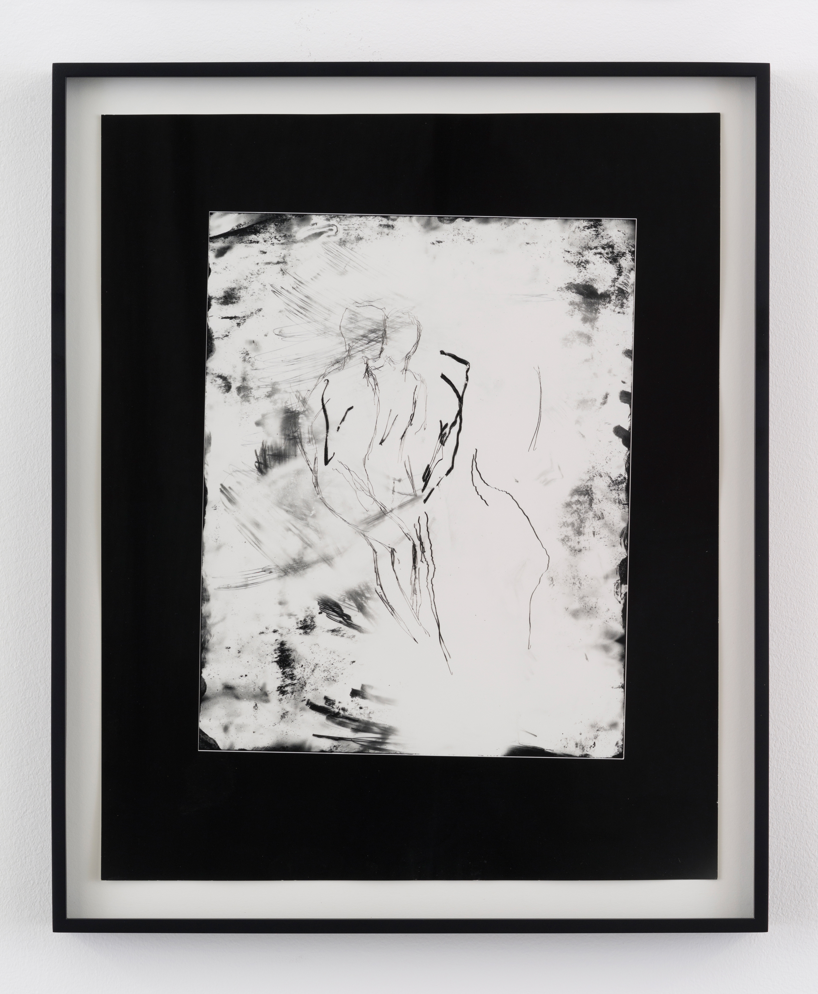 Black and white abstract sketch with a bold black frame.