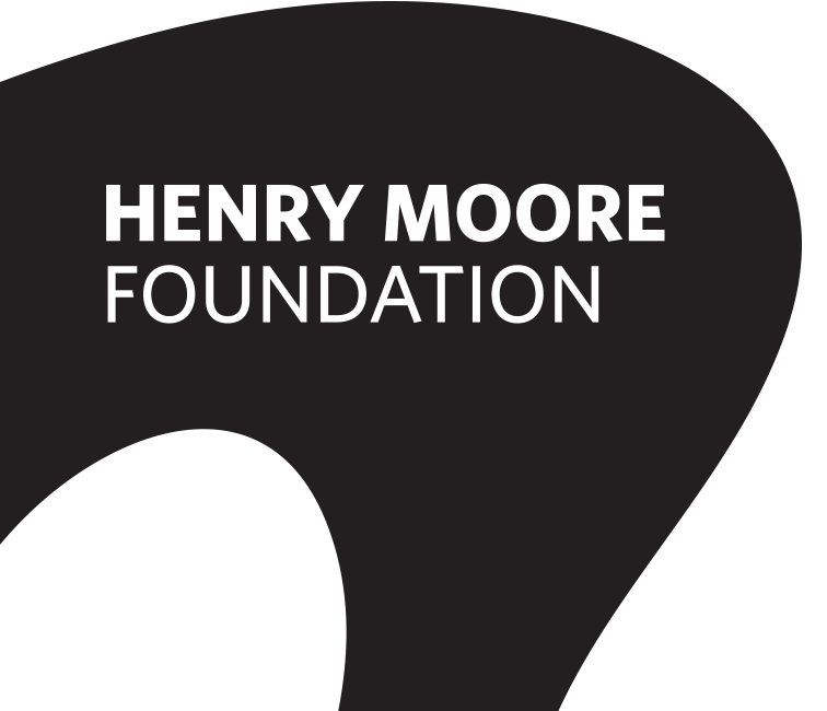 Black swoosh logo with white text that reads in all capital letters &quot;Henry Moore Foundation&quot;