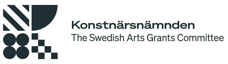 Logo for the Swedish Arts Grants Committee. Text reads "Konstnärsnämnden. The Swedish Arts Grants Committee"