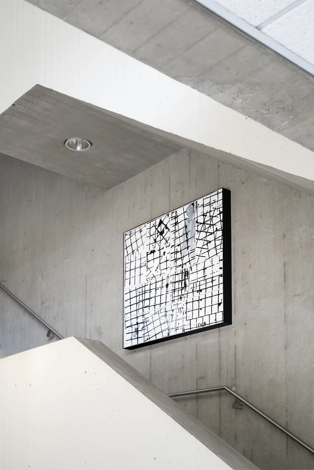 A painted cerramic parallelogram by Nick Mauss.