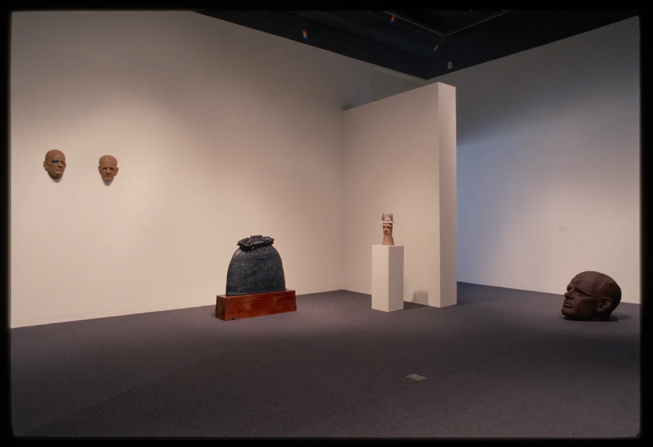 Sculptures are hung, on pedestals or on the floor of the gallery, Some represent Jackson pollock while others are abstracted. 