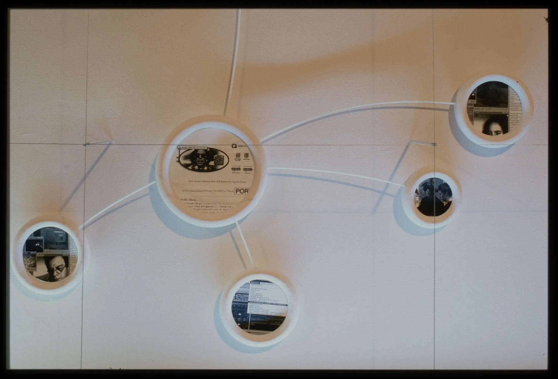 Installation view of PORT: Navigating Digital Culture at MIT List Visual Arts Center, 1997.