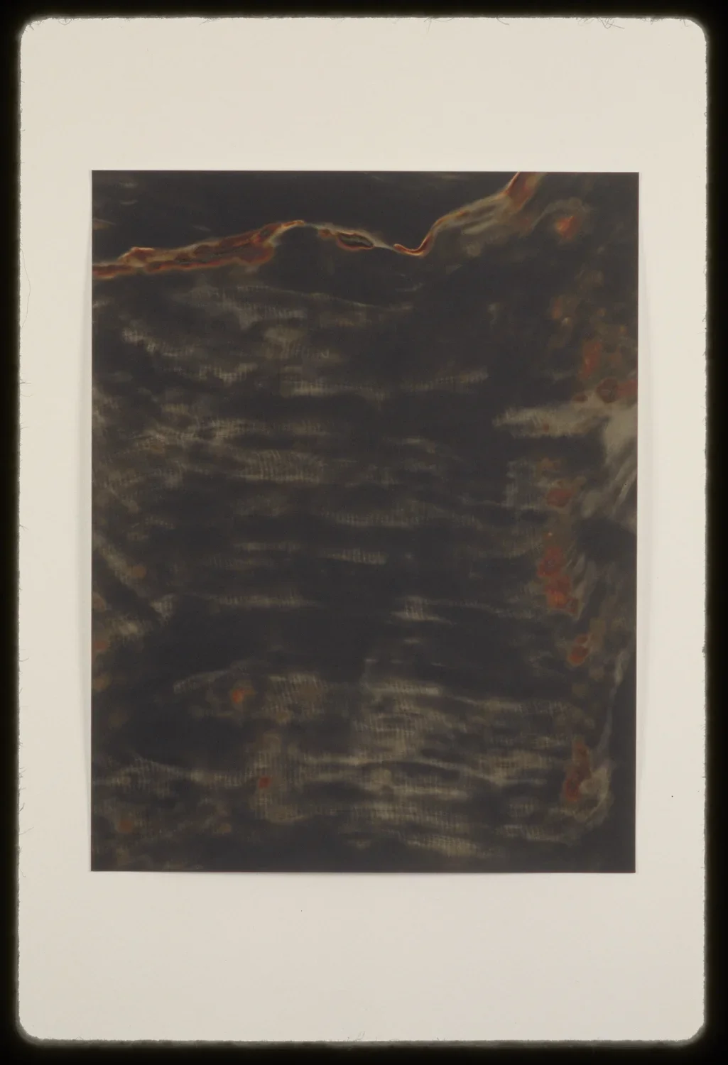 Black and brown tones create a landscape-like image made of dark wavy layers.