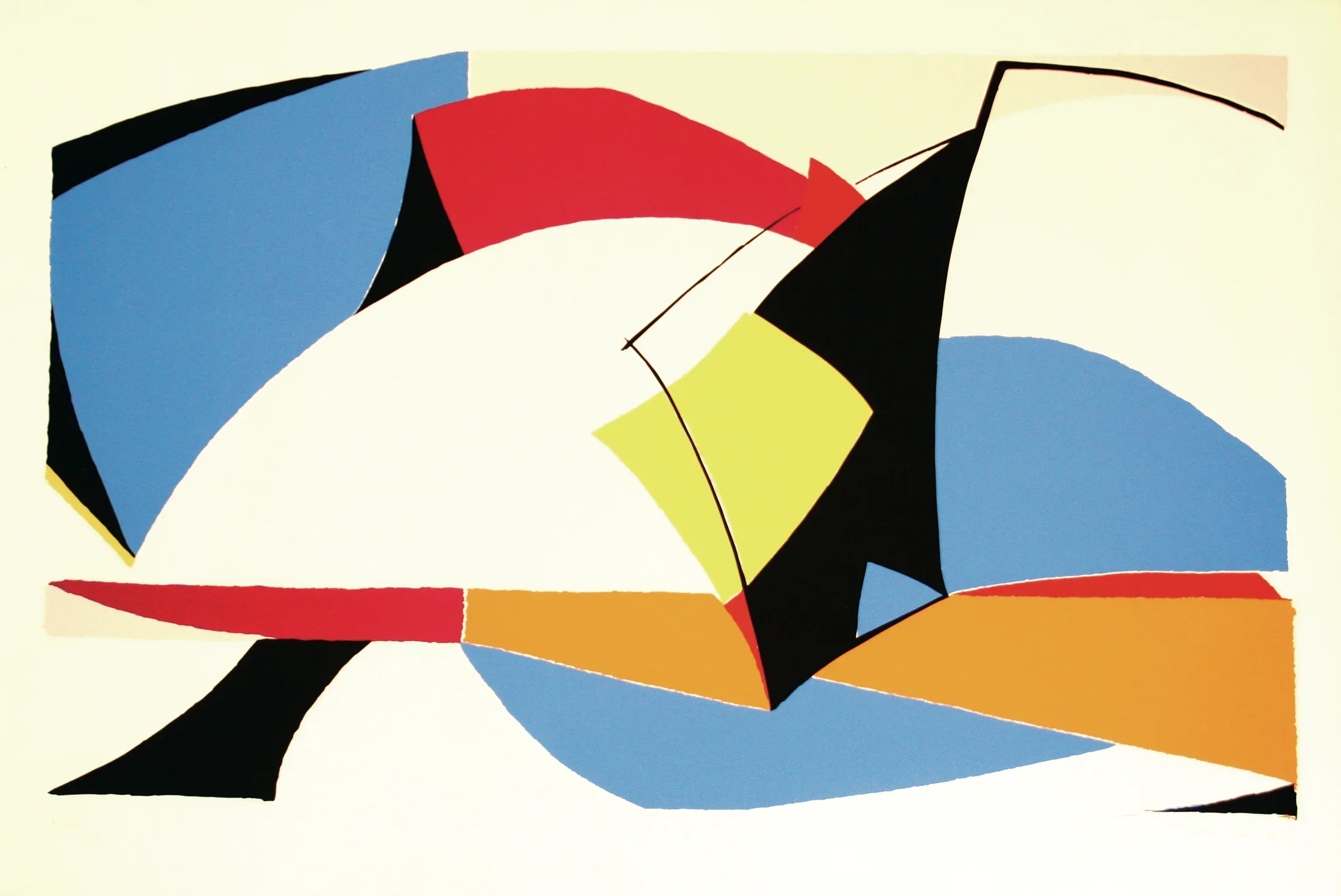 An abstract painting with many colors