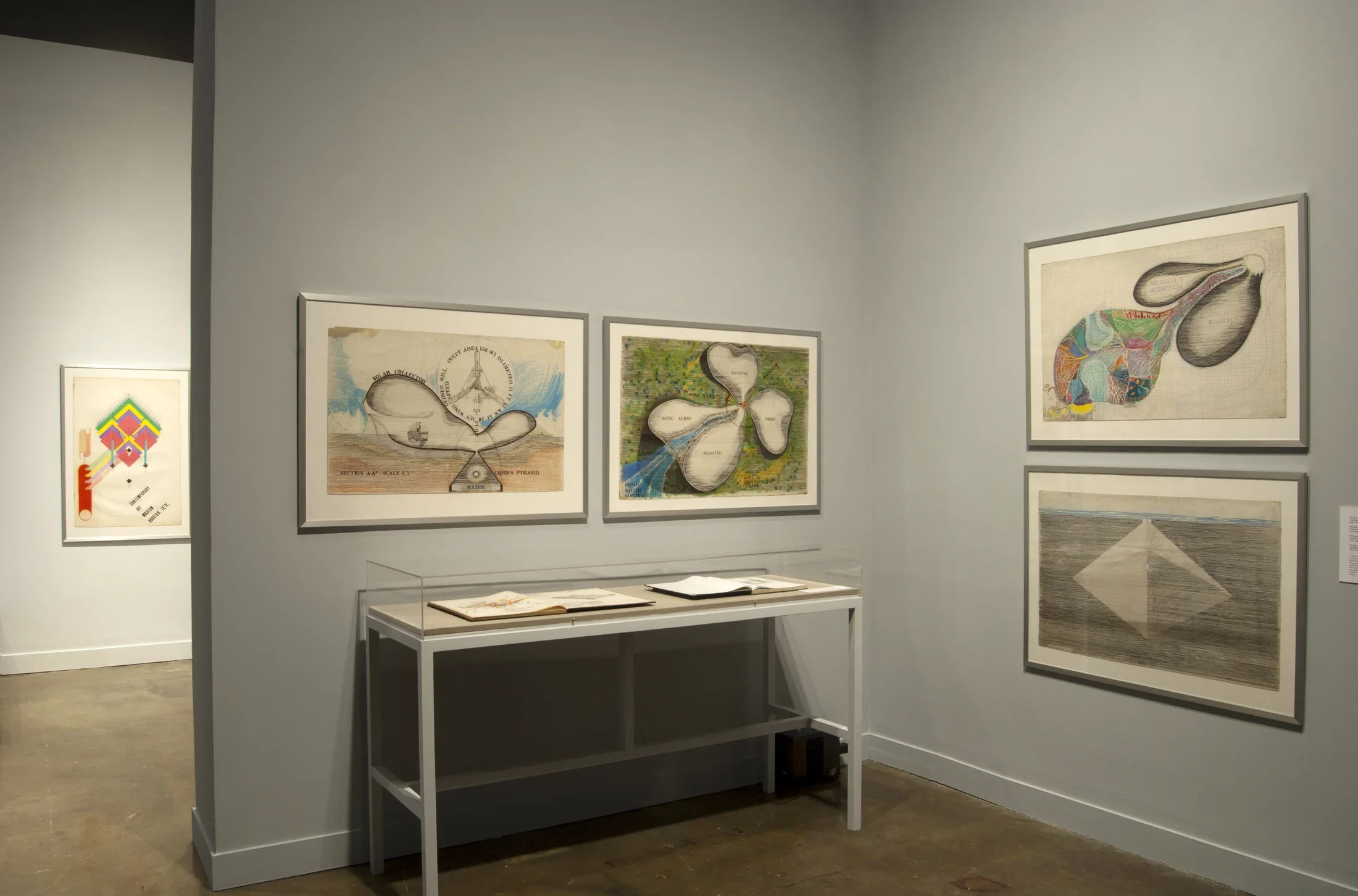 Installation view of Juan Downey: The Invisible Architect at MIT List Visual Arts Center, 2011.