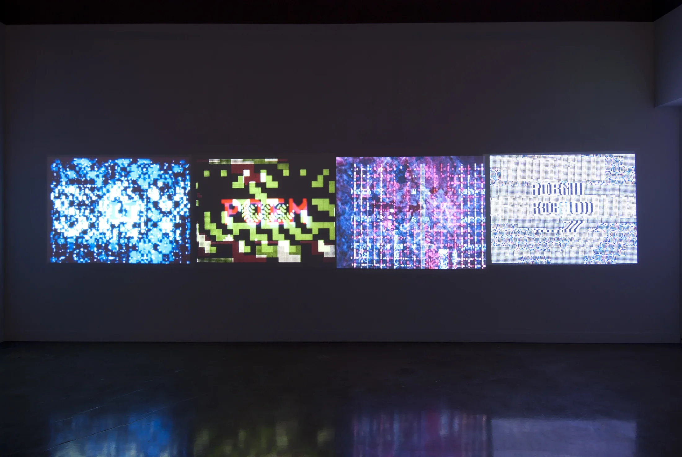 Installation view of Stan VanDerBeek: The Culture Intercom at MIT List Visual Arts Center, 2011.