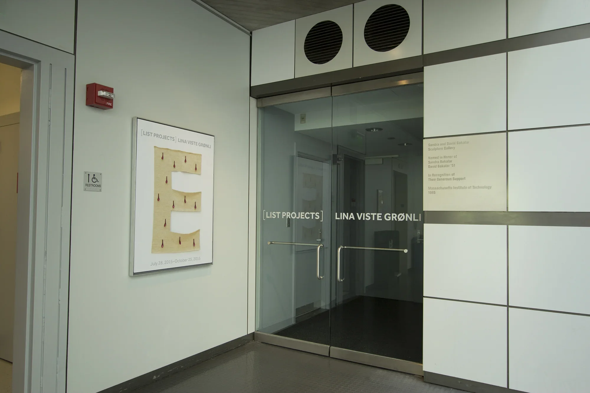 The entrance of the List Center's List Projects gallery reads "List Projects Lina Viste Grønli"