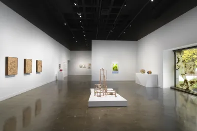 Several works of varying color, scale and media pepper the landscape of the List’s gallery.