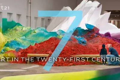 A colorful logo reads "Art in the Twenty-First Century"