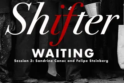 A black, white and red graphic reads &quot;Shifter 25: Waiting 3&quot;
