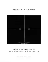 Book cover for Nancy Burson: The "Age Machine" and Composite Portraits features a black grid that reads "Place your eyes here. Press Select."