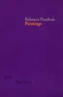 A purple book cover reads &quot;Rebecca Purdum: Paintings&quot;.