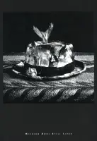 Book cover for Michiko Kon: Still Lives featuring black and white image of fish served on a platter.