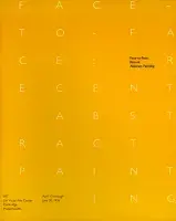 Yellow book cover for Face-to-Face: Recent Abstract Painting featuring thin white letters in orderly rows running vertically down the cover.