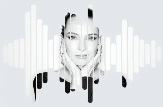 Portrait of Lia Chavez in the shape of an audio graph.