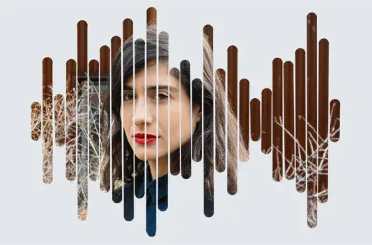 Portrait of Naama Tsabar in the shape of an audio graph.