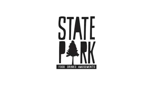 Logo for State Park. Text reads "STATE PARK. FOOD DRINKS AMUSEMENTS"