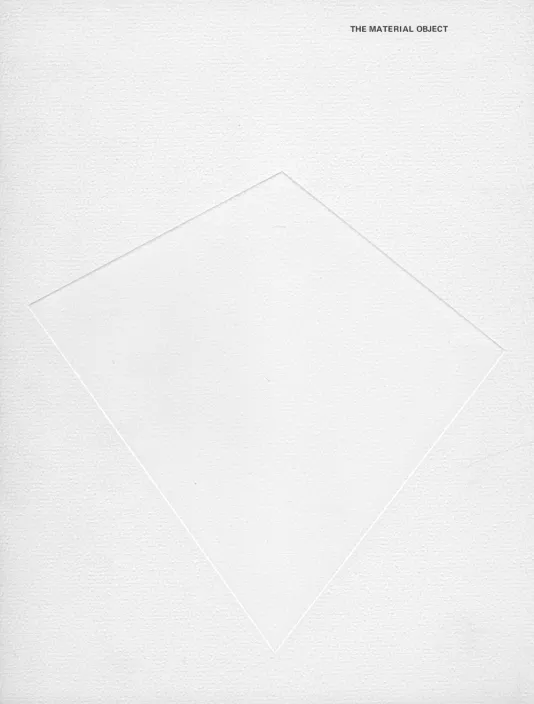 White book cover for The Material Object featuring the faint outline of a kite shape.