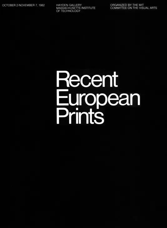 Black book cover for Recent European Prints featuring the title in white letters.