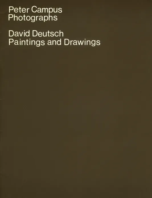 Army green book cover for Peter Campus/Photographs David Deutsch/Paintings and Drawings with the title in white.