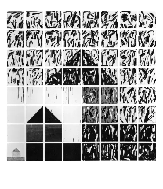 Publication cover for Dedication of the Albert and Vera List Visual Arts Center features a black and white tile mosaic graphic.