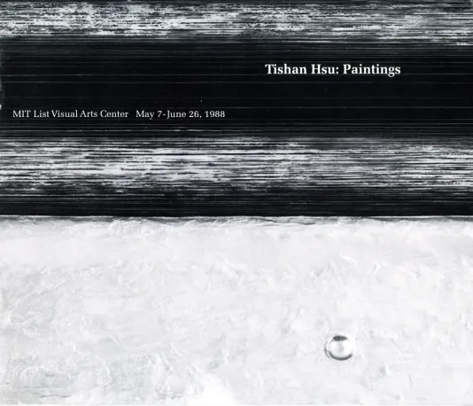 Book cover for Tishan Hsu: Paintings features a black and white color field.
