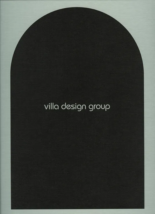 Book cover for Villa Design Group Tragedy Machine featuring a large, black tomb shape with the title in the center.