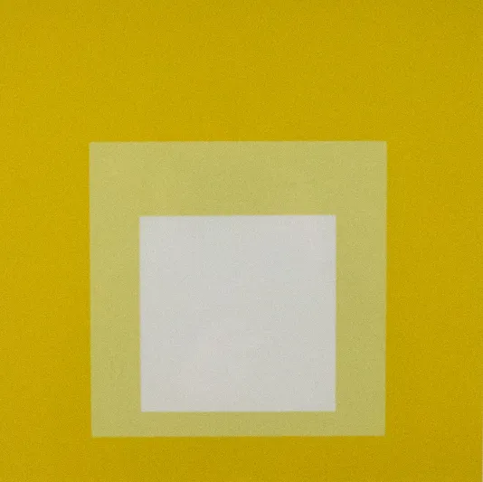 Dark yellow background with a light yellow square and a smaller white square inside.