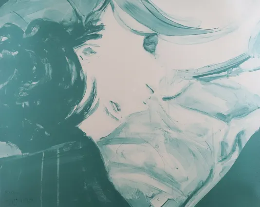 Overexposed photograph of a persons head as they lay on their side