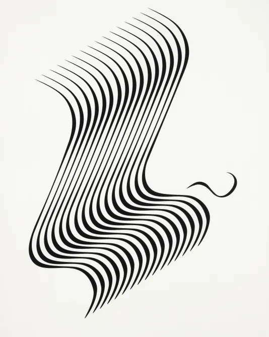 Black lines creating two waves that appear to be an illusion.