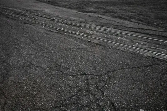 Track Structure, Texas &amp; Pacific, El Paso, Bassetts Mills Ave. Railroad Yard, 1989, Lothar Baumgarten