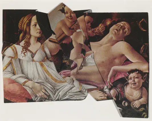 Collage of 5 people cut our from classical paintings.
