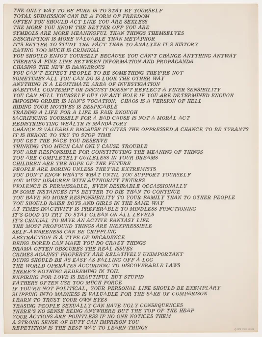 Print covered in right aligned text from top to bottom