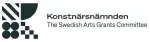 Logo for the Swedish Arts Grants Committee. Text reads &quot;Konstnärsnämnden. The Swedish Arts Grants Committee&quot;