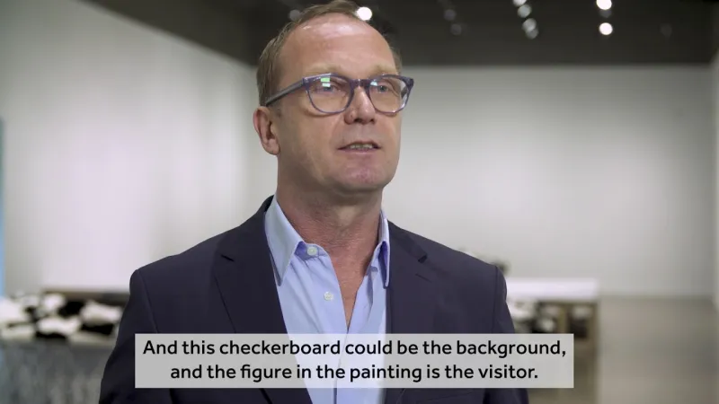 Preview image for the video "Heimo Zobernig: chess painting".